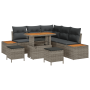 Juego de Sofá de Jardín de 8 Piezas con Cojines Gris Ratán Sintético Acacia by , Outdoor sofas - Ref: Foro24-3362918, Price: ...