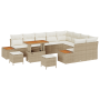 Juego de Sofás de Jardín de 12 Piezas con Cojines Beige Ratán Poliéster Acacia von , Outdoor-Sofas - Ref: Foro24-3362956, Pre...