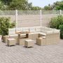 Juego de Sofás de Jardín de 12 Piezas con Cojines Beige Ratán Poliéster Acacia von , Outdoor-Sofas - Ref: Foro24-3362956, Pre...