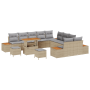 Juego de Sofá de Jardín de 13 Piezas con Cojines Beige Ratán Poliéster Acacia by , Outdoor sofas - Ref: Foro24-3362977, Price...