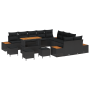 Juego de Sofá de Jardín de 14 Piezas con Cojines Poliratán Negro Acacia by , Outdoor sofas - Ref: Foro24-3362979, Price: 911,...
