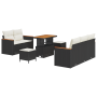 Juego de Sofá de Jardín de 8 Piezas con Cojines Negro de Ratán Acacia by , Outdoor sofas - Ref: Foro24-3362990, Price: 535,17...