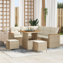 Juego de Sofá de Jardín de 8 Piezas con Cojines Beige Poliratán Acacia by , Outdoor sofas - Ref: Foro24-3363041, Price: 574,5...