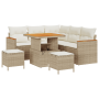 Juego de Sofá de Jardín de 8 Piezas con Cojines Beige Poliratán Acacia by , Outdoor sofas - Ref: Foro24-3363041, Price: 574,5...