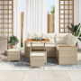 Juego de Sofá de Jardín de 8 Piezas con Cojines Beige Poliratán Acacia by , Outdoor sofas - Ref: Foro24-3363041, Price: 574,5...