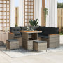 Juego de Sofás de Jardín de 8 Piezas con Cojines Gris Poliratán Acacia | Foro24.es | Tu tienda online para hogar, jardín y más Foro24.es