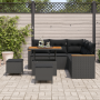 Juego de Sofá de Jardín de 8 Piezas con Cojines Negro Polirratán Acacia by , Outdoor sofas - Ref: Foro24-3363044, Price: 515,...