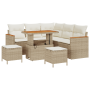 Juego de Sofá de Jardín de 8 Piezas con Cojines Beige Ratán Poliéster Acacia by , Outdoor sofas - Ref: Foro24-3363046, Price:...