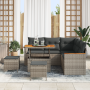 Juego de Sofás de Jardín de 8 Piezas con Cojines Gris Poliratán Acacia von , Outdoor-Sofas - Ref: Foro24-3363048, Preis: 497,...