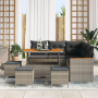 Juego de Sofá de Jardín de 9 Piezas con Cojines Gris Ratán Poliéster Acacia by , Outdoor sofas - Ref: Foro24-3363053, Price: ...