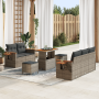 Conjunto de Sofás de Jardín de 8 Piezas con Cojines Gris Ratán Sintético Acacia by , Outdoor sofas - Ref: Foro24-3363123, Pri...