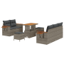 Conjunto de Sofás de Jardín de 8 Piezas con Cojines Gris Ratán Sintético Acacia by , Outdoor sofas - Ref: Foro24-3363123, Pri...