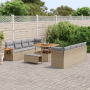 Juego de Sofás de Jardín de 11 Piezas con Almohadas Beige Poliratán Acacia von , Outdoor-Sofas - Ref: Foro24-3363157, Preis: ...