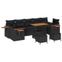 Set Sofá Jardín 10 Piezas Cojines Ratán Polipropileno Negro Acacia von , Outdoor-Sofas - Ref: Foro24-3363159, Preis: 633,88 €...