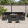 Set Sofá Jardín 10 Piezas Cojines Ratán Polipropileno Negro Acacia von , Outdoor-Sofas - Ref: Foro24-3363159, Preis: 633,88 €...