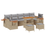 Conjunto de Sofás de Jardín de 10 Piezas con Cojines en Ratán Poli Beige Acacia von , Outdoor-Sofas - Ref: Foro24-3363162, Pr...