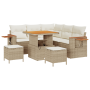 Juego de Sofá de Jardín de 8 piezas con Cojines Beige de Ratán de Acacia von , Outdoor-Sofas - Ref: Foro24-3363171, Preis: 51...