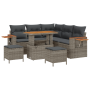 Juego de Sofá de Jardín de 8 Piezas con CojinesRatán Polímero Gris Acacia von , Outdoor-Sofas - Ref: Foro24-3363178, Preis: 4...