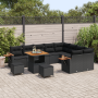 Conjunto de Sofás de Jardín de 12 Piezas con Cojines Poliratán Negro Acacia von , Outdoor-Sofas - Ref: Foro24-3363209, Preis:...