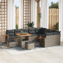 Juego de Sofás de Jardín de 12 Piezas con Cojines Gris Poliratán Acacia | Foro24.es | Tu tienda online para hogar, jardín y más Foro24.es