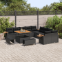 Juego de Sofás de Jardín de 13 Piezas con Cojines Negro Rattan Acacia by , Outdoor sofas - Ref: Foro24-3363224, Price: 953,99...