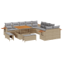 Set de Sofá de Jardín de 13 Piezas con Cojines Beige Poliratán Acacia von , Outdoor-Sofas - Ref: Foro24-3363227, Preis: 919,3...