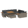 Juego de Sofá de Jardín de 13 Piezas con Cojines Gris Poliratán Acacia von , Outdoor-Sofas - Ref: Foro24-3363228, Preis: 899,...