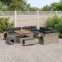Juego de Sofá de Jardín de 13 Piezas con Cojines Gris Poliratán Acacia von , Outdoor-Sofas - Ref: Foro24-3363228, Preis: 899,...