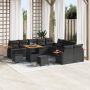 Juego de Sofás de Jardín de 13 Piezas con Almohadas de Ratán Negro y Acacia by , Outdoor sofas - Ref: Foro24-3363229, Price: ...