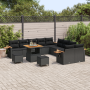 Juego de Sofás de Jardín de 13 Piezas con Almohadas de Ratán Negro y Acacia by , Outdoor sofas - Ref: Foro24-3363229, Price: ...