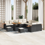 Juego de sofá de jardín de 13 piezas con cojines negro poliratán acacia von , Outdoor-Sofas - Ref: Foro24-3363230, Preis: 779...