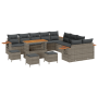Set de Sofá de Jardín de 14 Piezas con Cojines Ratán Poliéster Acacia Gris by , Outdoor sofas - Ref: Foro24-3363243, Price: 8...