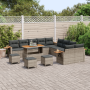 Set de Sofá de Jardín de 14 Piezas con Cojines Ratán Poliéster Acacia Gris by , Outdoor sofas - Ref: Foro24-3363243, Price: 8...
