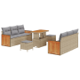 Juego de Sofá de Jardín de 9 Piezas con Cojines en Ratán Poliéster Beige y Acacia von , Outdoor-Sofas - Ref: Foro24-3363262, ...