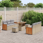 Juego de Sofá de Jardín de 9 Piezas con Cojines en Ratán Poliéster Beige y Acacia von , Outdoor-Sofas - Ref: Foro24-3363262, ...
