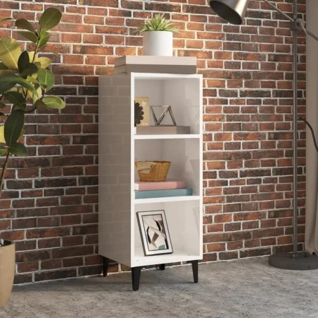 Glossy white plywood sideboard 34.5x32.5x90 cm by vidaXL, Sideboards - Ref: Foro24-812390, Price: 39,91 €, Discount: %