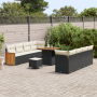 Juego de Sofás de Jardín de 11 Piezas con Cojines Negro Poliratán Acacia | Foro24.es | Tu tienda online para hogar, jardín y más Foro24.es