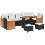 Juego de Sofá de Jardín de 10 Piezas con Cojines Negro Poliratán Acacia by , Outdoor sofas - Ref: Foro24-3363290, Price: 647,...