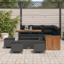 Juego de Sofá de Jardín de 9 Piezas con Cojines Rattan Poli Negro Acacia von , Outdoor-Sofas - Ref: Foro24-3363309, Preis: 60...