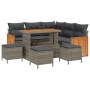 Juego de Sofá de Jardín de 9 Piezas con Cojines Gris Poliratán Acacia von , Outdoor-Sofas - Ref: Foro24-3363313, Preis: 614,2...