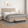 Cama box spring con colchón cuero sintético capuchino 180x200cm