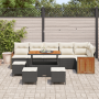 Conjunto de Sofá de Jardín de 10 Piezas con Cojines Negros Poliratán Acacia by , Outdoor sofas - Ref: Foro24-3363330, Price: ...