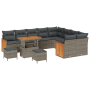 Conjunto de sofá de jardín de 12 piezas con cojines gris ratán poli acacia by , Outdoor sofas - Ref: Foro24-3363348, Price: 8...
