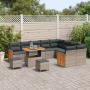 Conjunto de sofá de jardín de 12 piezas con cojines gris ratán poli acacia by , Outdoor sofas - Ref: Foro24-3363348, Price: 8...