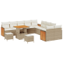 Conjunto de sofá de jardín de 13 piezas con cojines poli ratán beige acacia by , Outdoor sofas - Ref: Foro24-3363361, Price: ...