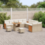 Conjunto de sofá de jardín de 13 piezas con cojines poli ratán beige acacia by , Outdoor sofas - Ref: Foro24-3363361, Price: ...