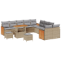 Conjunto de Sofás de Jardín de 13 Piezas con Cojines Beige de Poliratán y Acacia by , Outdoor sofas - Ref: Foro24-3363367, Pr...