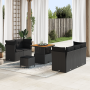 Conjunto de Sofá de Jardín de 8 Piezas con Cojines Negro Poliratán Acacia by , Outdoor sofas - Ref: Foro24-3363374, Price: 55...