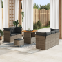 Conjunto de Sofá de Jardín de 8 Piezas con Cojines Gris Poliratán Acacia | Foro24.es | Tu tienda online para hogar, jardín y más Foro24.es
