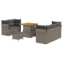 Conjunto de Sofá de Jardín de 8 Piezas con Cojines Gris Poliratán Acacia | Foro24.es | Tu tienda online para hogar, jardín y más Foro24.es